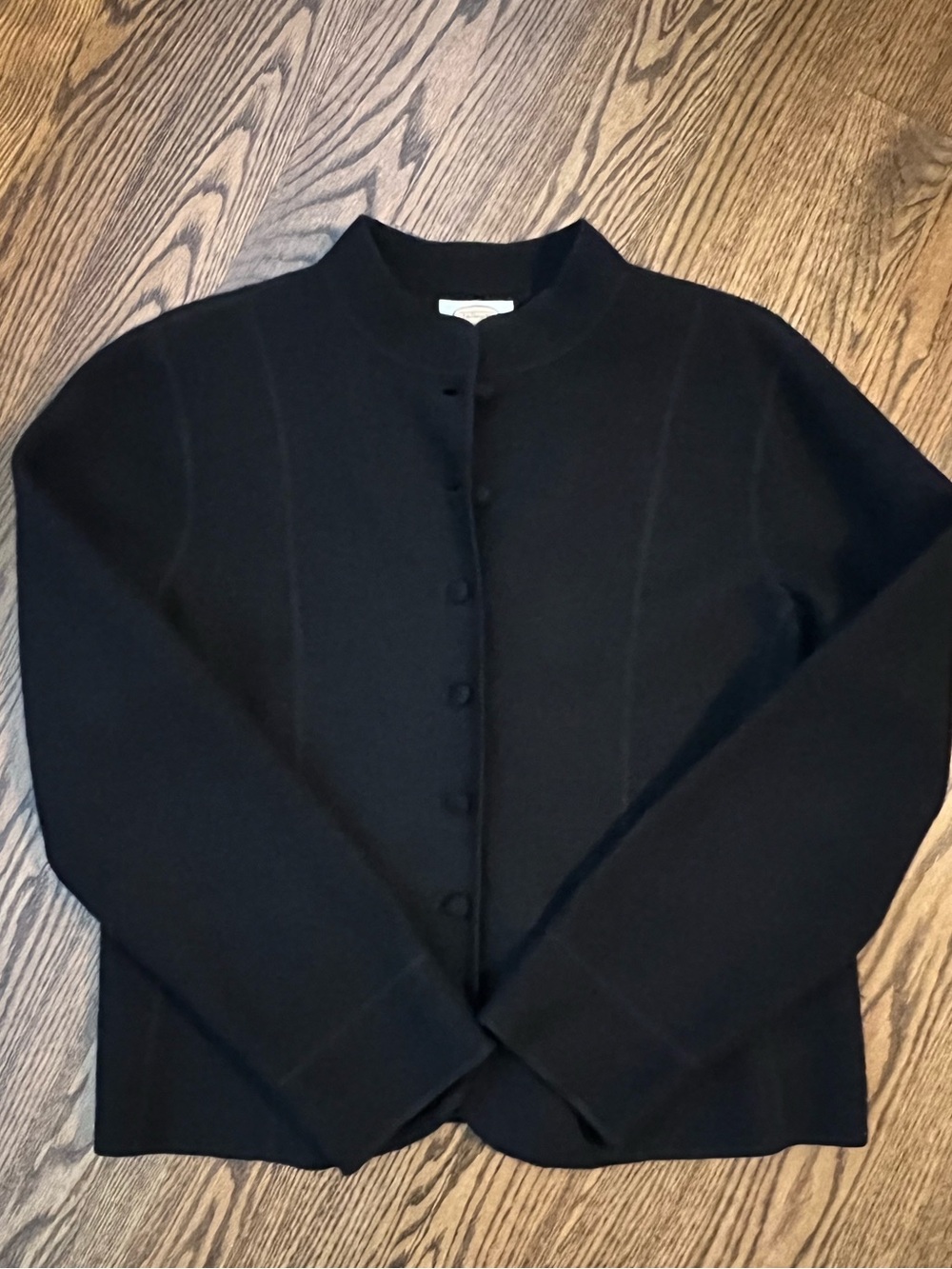 Talbots Black Small Stand Up Collar Wool Jacket